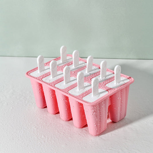 Darzheoy Popsicle Mould, Popsicle Molds 10 Pieces Silicone Ice Molds BPA Free Popsicle Mold Reusable Easy Release Ice Make Pink