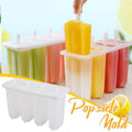Darzheoy Popsicle Molds 4 Cavities BPA Free Silicone Popsicle Molds, Ice Molds Silicone Popsicle Maker Homemade Ice Cream Mold, Reusable Multicolor