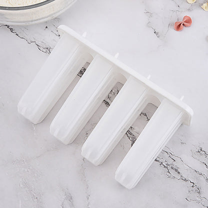Darzheoy Popsicle Molds 4 Cavities BPA Free Silicone Popsicle Molds, Ice Molds Silicone Popsicle Maker Homemade Ice Cream Mold, Reusable Multicolor