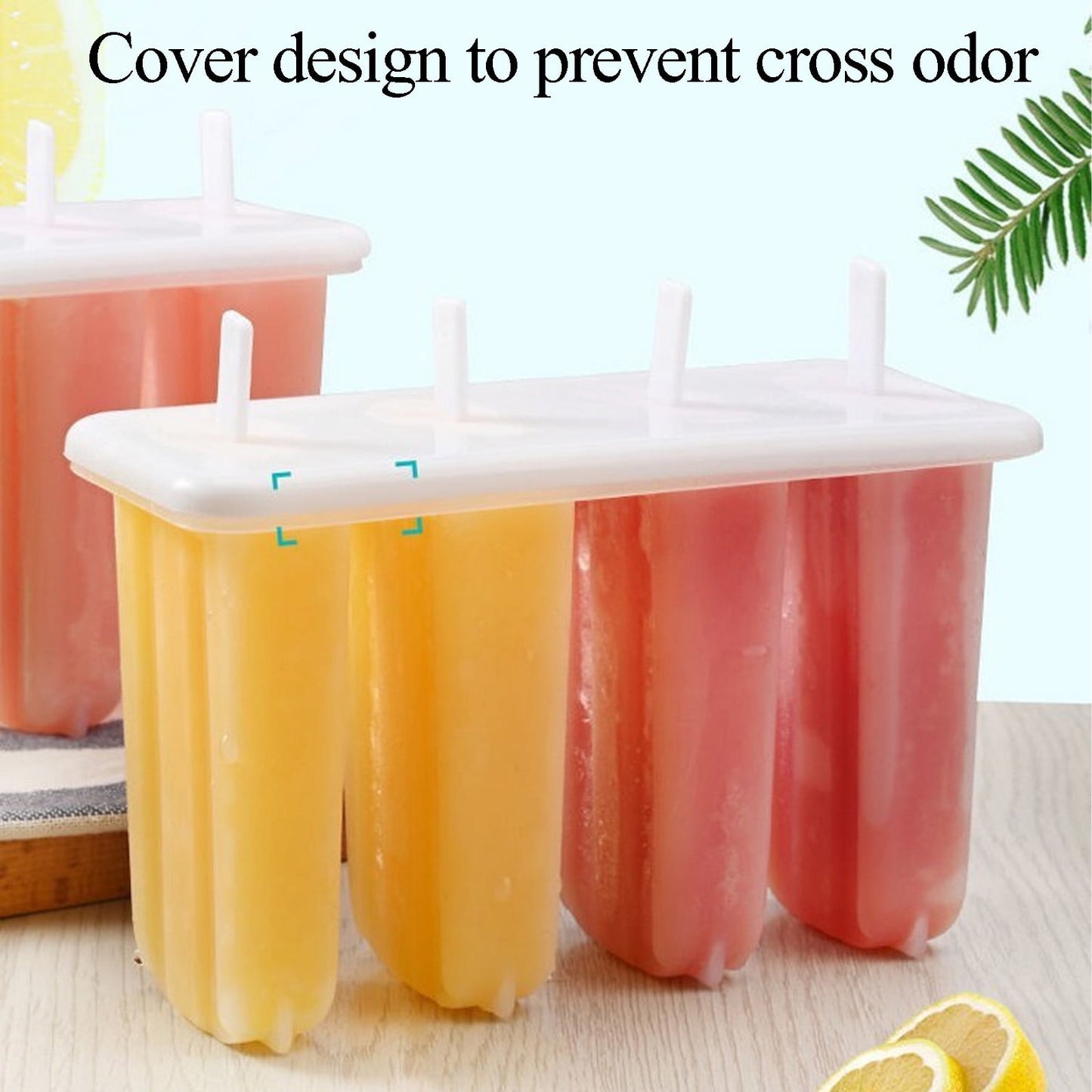 Darzheoy Popsicle Molds 4 Cavities BPA Free Silicone Popsicle Molds, Ice Molds Silicone Popsicle Maker Homemade Ice Cream Mold, Reusable Multicolor