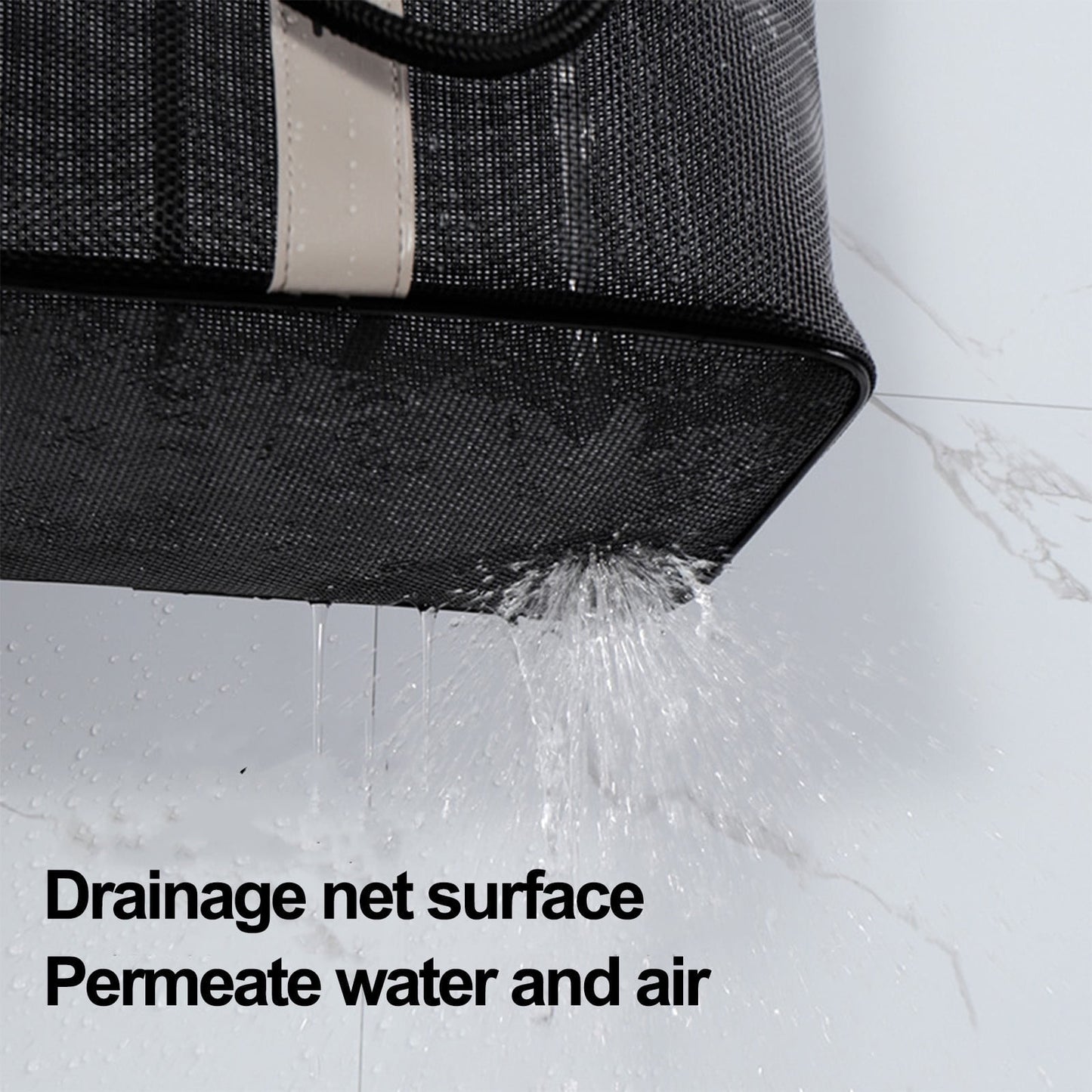 Kdkad Mesh Shower Caddy Freestanding Portable Shower Tote Bag for College Dorm, Hanging Shower Caddy Dorm Basket, Bathroom, Gym, Travel, Quick Dry Hanging Shower Organizer for Toiletry Essentials 10.2×6.3×9.8 in Black