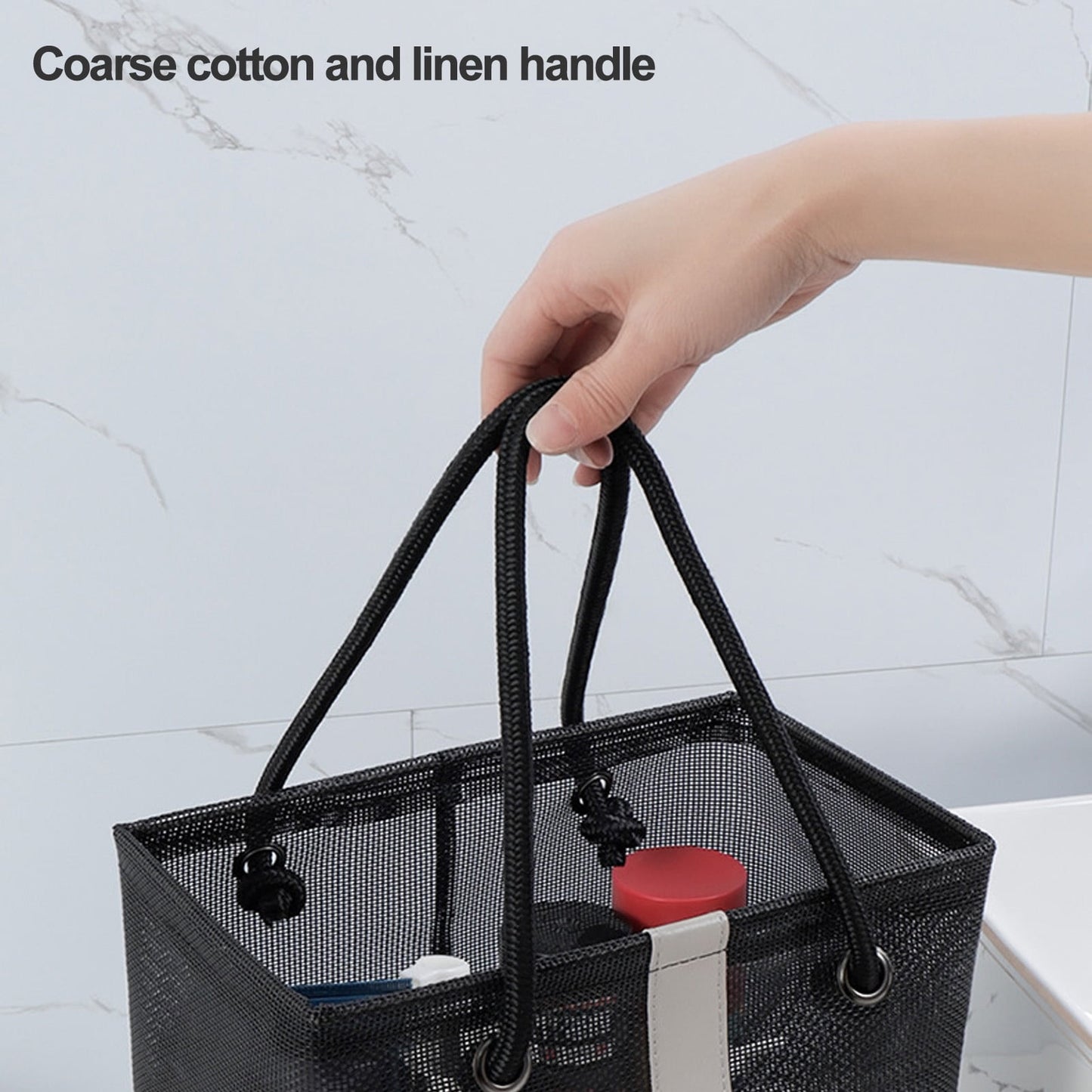 Kdkad Mesh Shower Caddy Freestanding Portable Shower Tote Bag for College Dorm, Hanging Shower Caddy Dorm Basket, Bathroom, Gym, Travel, Quick Dry Hanging Shower Organizer for Toiletry Essentials 10.2×6.3×9.8 in Gray