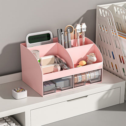 Kdkad Desk Organizer with Drawers, 2 Drawer Desktop Plastic Storage, Rectangular Office Stationery Supplies Desktop Drawers, Clear Desktop Storage Drawers for Office Supplies, Makeup Organizers 5.6Ã4.7Ã8.3 in Light blue.