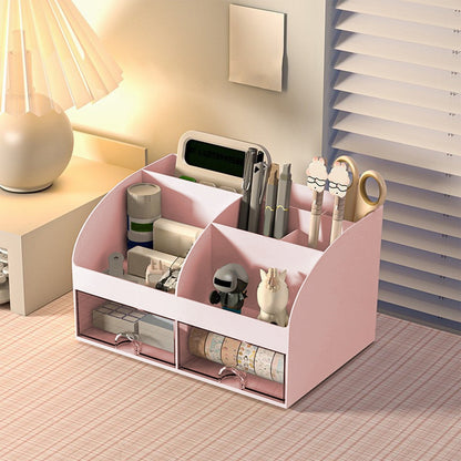 Kdkad Desk Organizer with Drawers, 2 Drawer Desktop Plastic Storage, Rectangular Office Stationery Supplies Desktop Drawers, Clear Desktop Storage Drawers for Office Supplies, Makeup Organizers 5.6Ã4.7Ã8.3 in Light blue.