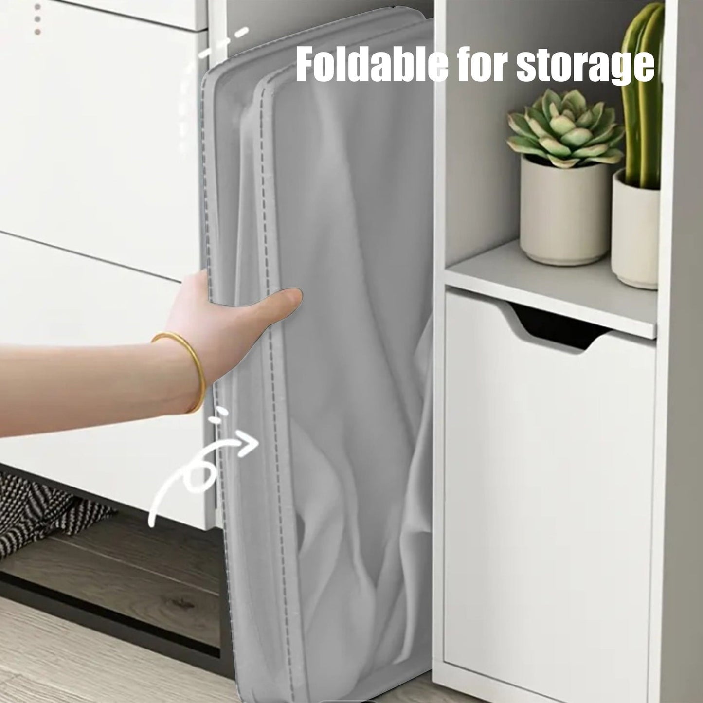 Darzheoy Laundry Baskets with Wheels and Handle, Collapsible Laundry Baskets, Clothes Laundry Basket with Removable Wash Bags for College Dorm, Rolling Laundry Hamper Gray
