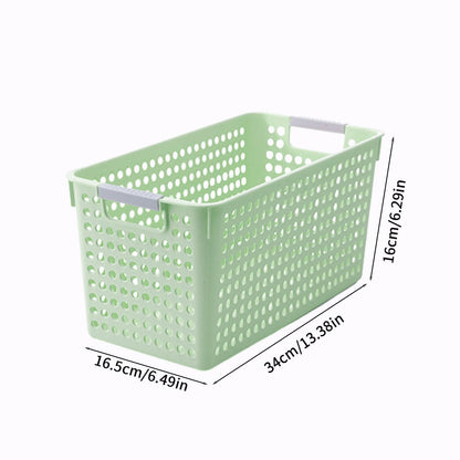 Darzheoy Laundry Basket, 2 pcs Plastic Hamper with Handles, Open Storage Bin to Organize Closets, Cabinets, Pantry, Shelving and Countertop Space, Suitable for Families and Dorms 3PC-Green