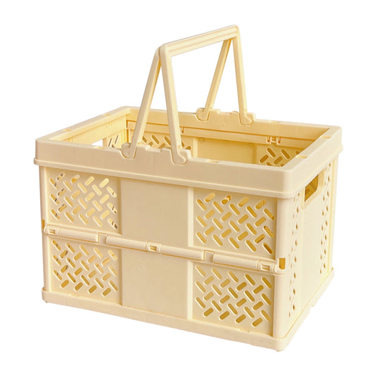 Darzheoy Large Picnic Basket, Collapsible Picnic Basket, Basket With Handle, Beach Picnic Basket, For Home, Kitchen, Camping, Picnic, Beach, Shopping Yellow