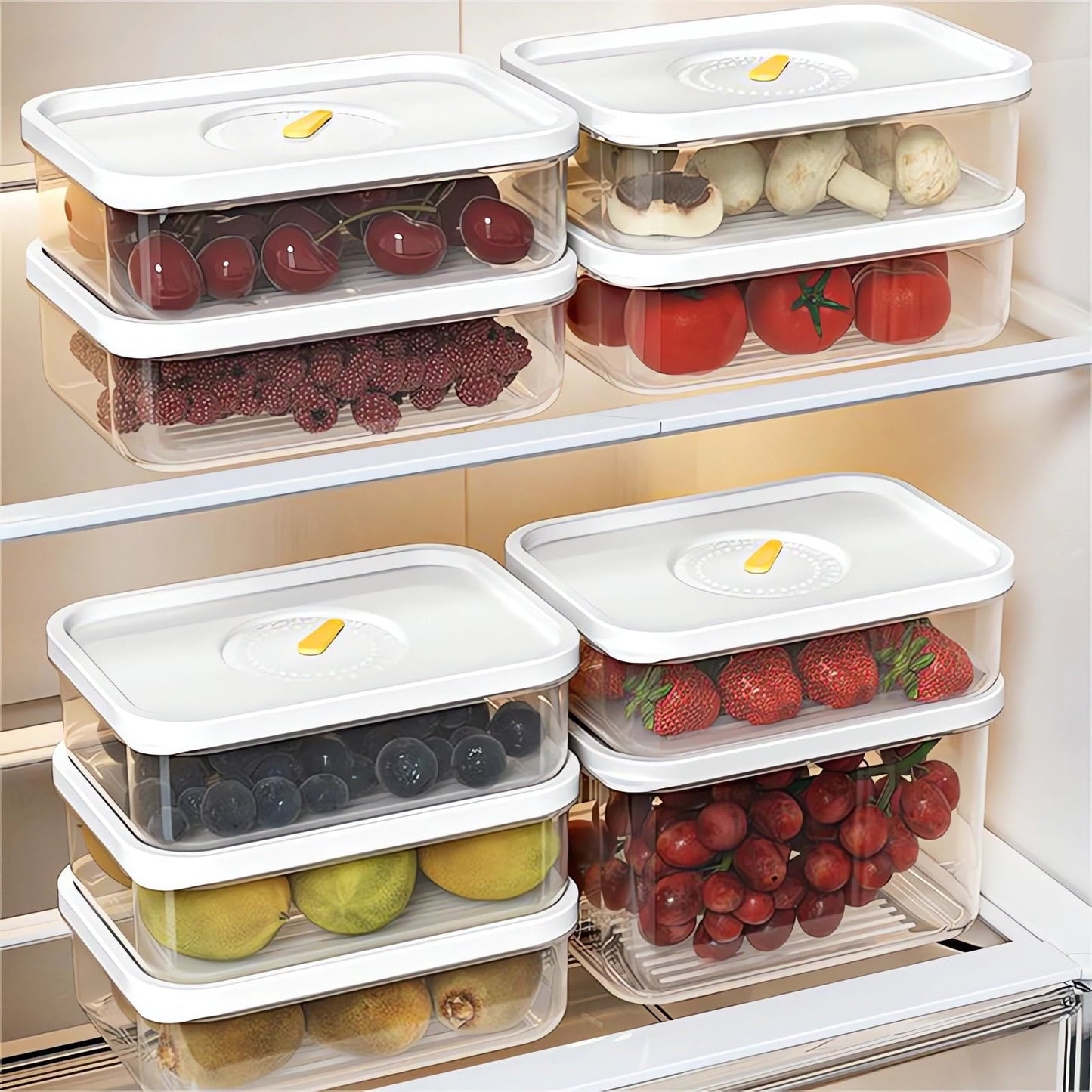 Kdkad Meat Container for Fridge, Lunch Meat Container for Refrigerator Organizers and Storage - Stackable Food Storage Boxes with Lids Cheese Keep Box for Fridge Airtight Organizer