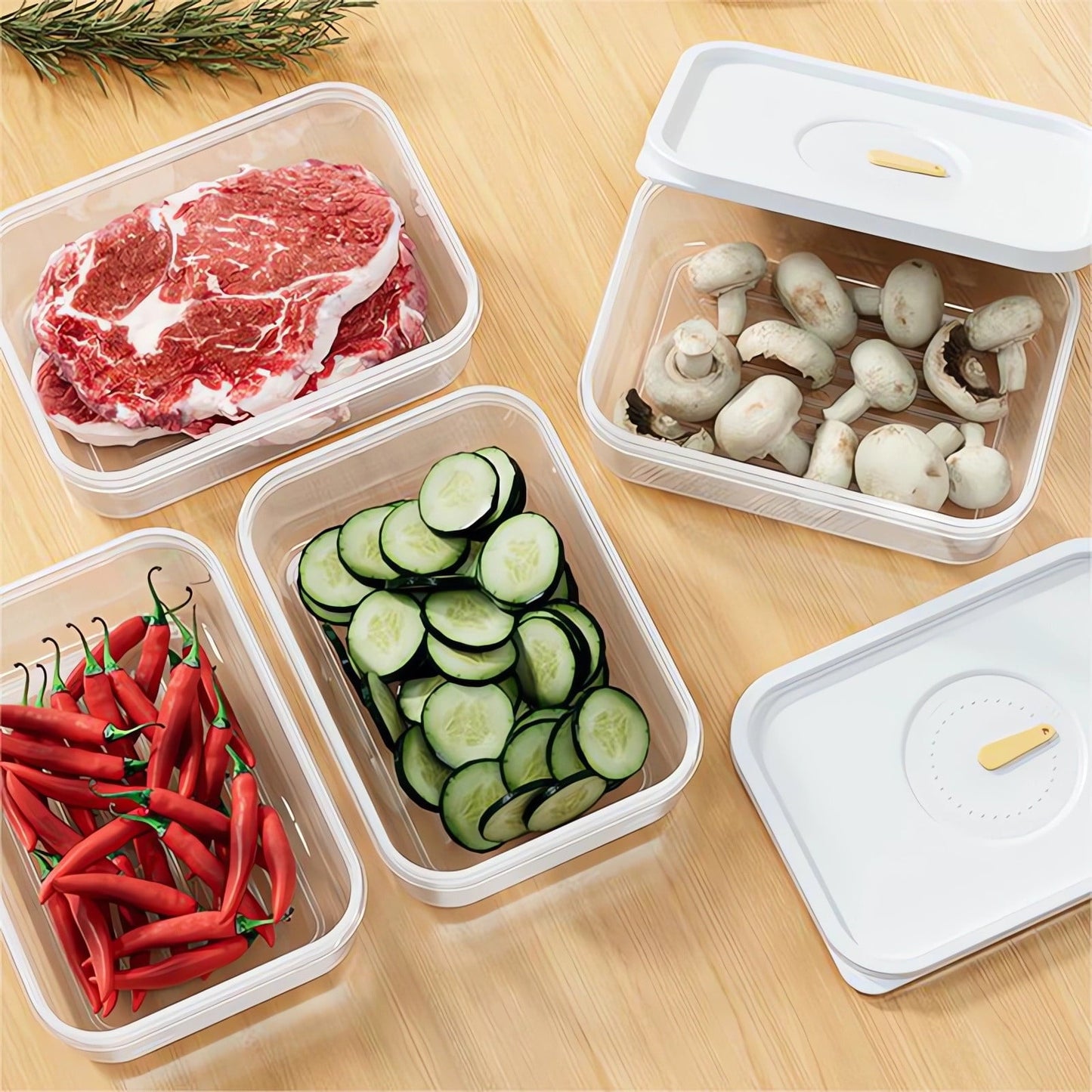 Kdkad Meat Container for Fridge, Lunch Meat Container for Refrigerator Organizers and Storage - Stackable Food Storage Boxes with Lids Cheese Keep Box for Fridge Airtight Organizer