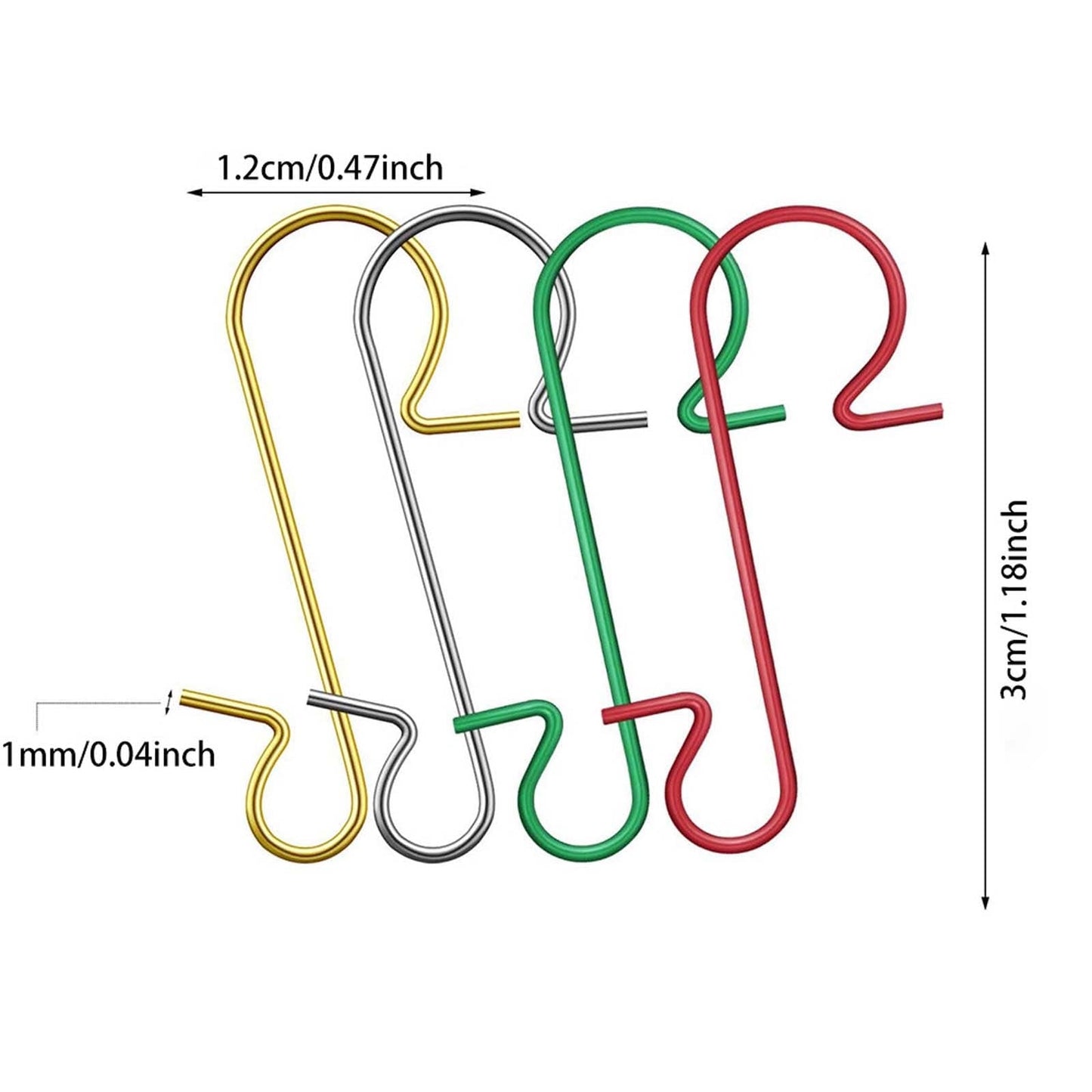 AYktou 50 Pack Christmas Ornament Hooks 0.47*1.18in Stainless Steel S-Shaped Hangers for Christmas Tree Decoration Christmas Stocking Balls Christmas Ornaments,Gold