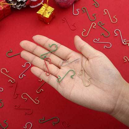AYktou 50 Pack Christmas Ornament Hooks 0.47*1.18in Stainless Steel S-Shaped Hangers for Christmas Tree Decoration Christmas Stocking Balls Christmas Ornaments,Gold