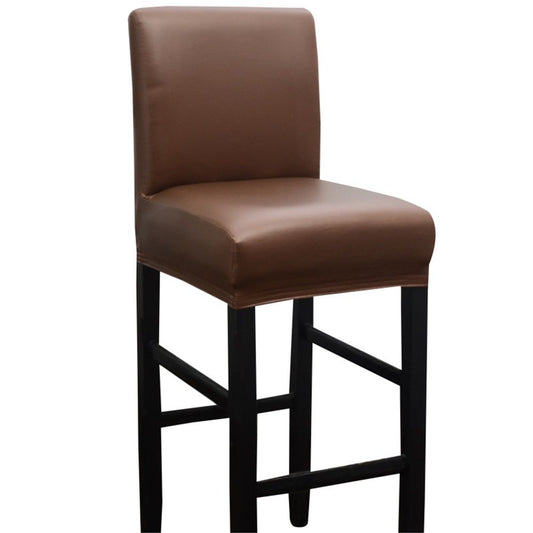 Bar Stool Covers,2 Pack Stretch Waterproof PU Bar Stool Covers with Backs Bar Stool Chair Covers Barstool Covers Slipcovers with Back Pub Counter Stool Chair Covers Coffee