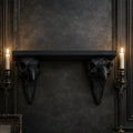 3D-printed crow skull wall mount adds a touch of mystery to your home. (Black).