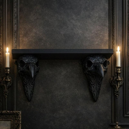 3D-printed crow skull wall mount adds a touch of mystery to your home. (Black).