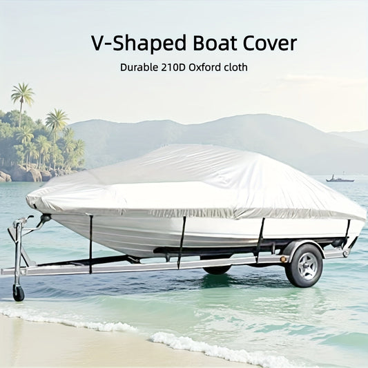 Trailerable Boat Cover â Heavy Duty Waterproof Tarp with Storage Bag, Designed for V-Hull, Fish & Ski, Runabout, Bass & Fishing Boats,16-18FTSilver.