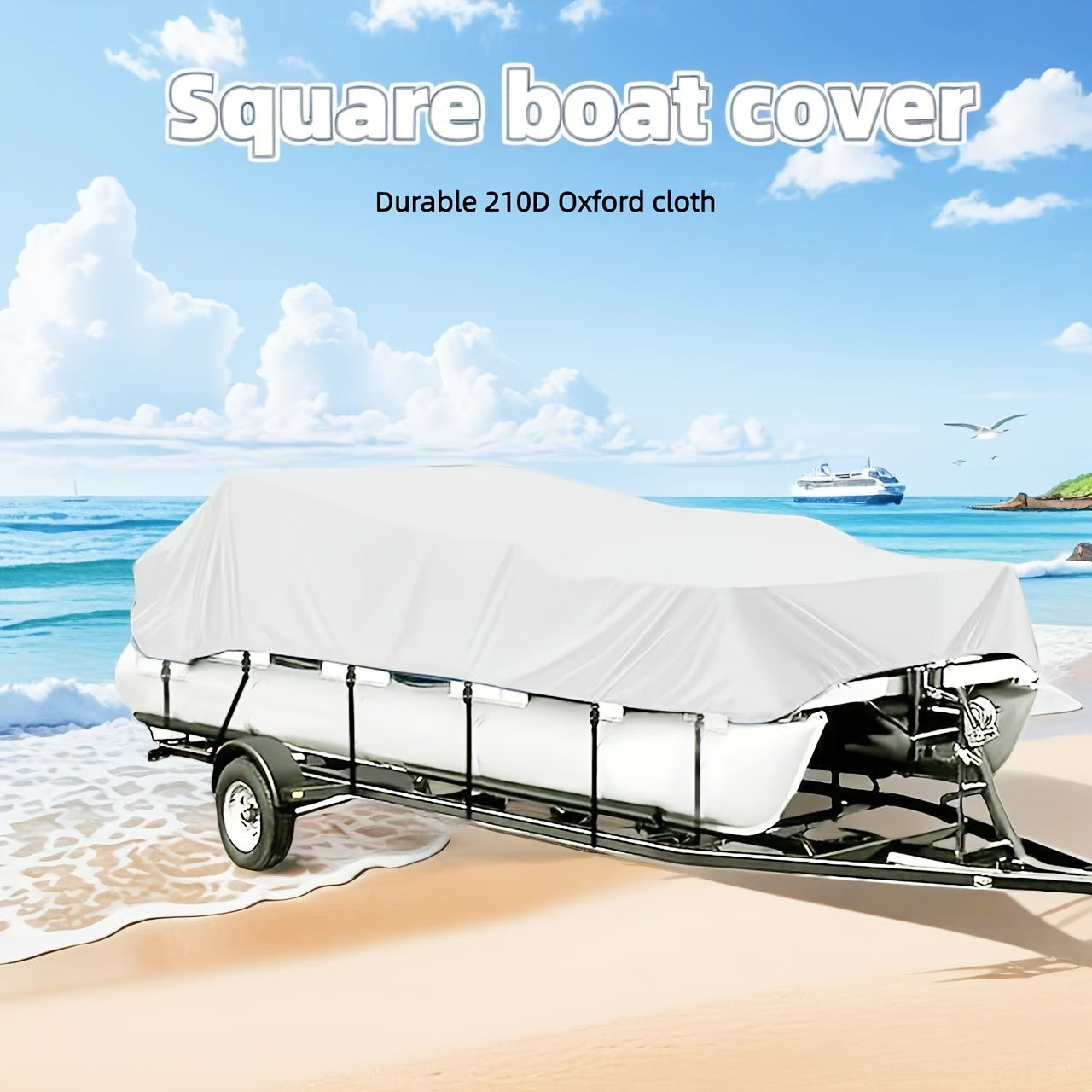 Trailerable Boat Cover â Heavy Duty Waterproof Tarp with Storage Bag, Designed for V-Hull, Fish & Ski, Runabout, Bass & Fishing Boats,17-19FTBlack.