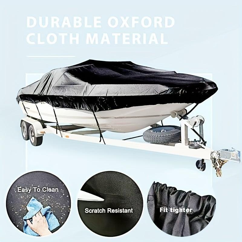 Trailerable Boat Cover â Heavy Duty Waterproof Tarp with Storage Bag, Designed for V-Hull, Fish & Ski, Runabout, Bass & Fishing Boats,20-22FTBlack.