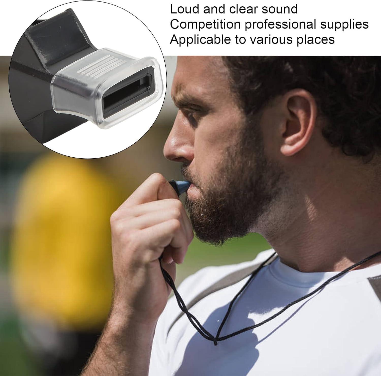 100 Pack Pea-less Plastic Whistles with Lanyards, Loud Crisp Sound Sports Whistle for Coaches, Referees & Officials, Durable Lightweight Outdoor Training Equipment.