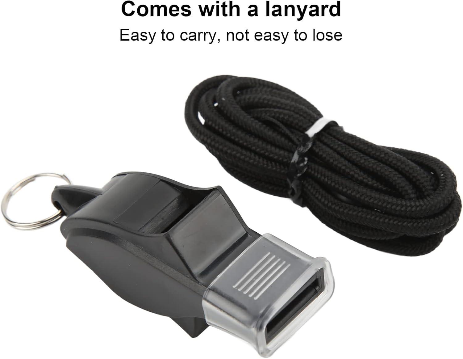 100 Pack Pea-less Plastic Whistles with Lanyards, Loud Crisp Sound Sports Whistle for Coaches, Referees & Officials, Durable Lightweight Outdoor Training Equipment.