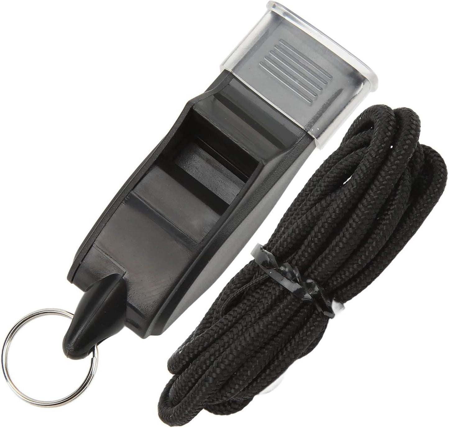 100 Pack Pea-less Plastic Whistles with Lanyards, Loud Crisp Sound Sports Whistle for Coaches, Referees & Officials, Durable Lightweight Outdoor Training Equipment.