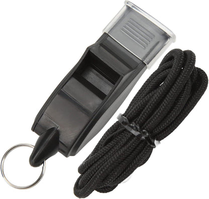 100 Pack Pea-less Plastic Whistles with Lanyards, Loud Crisp Sound Sports Whistle for Coaches, Referees & Officials, Durable Lightweight Outdoor Training Equipment.