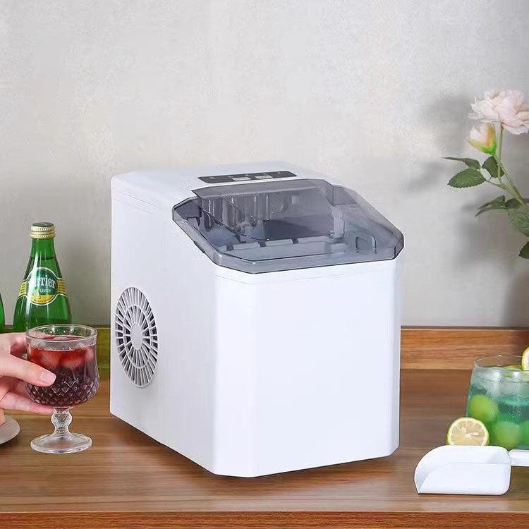 Ice Maker Countertop, Portable Ice Machine with Carry Handle, 26.5lbs Per Day, 9 Cubes in 6 Mins, Auto-Cleaning, with Basket and Scoop, for Home, Kitchen, Camping, RV.