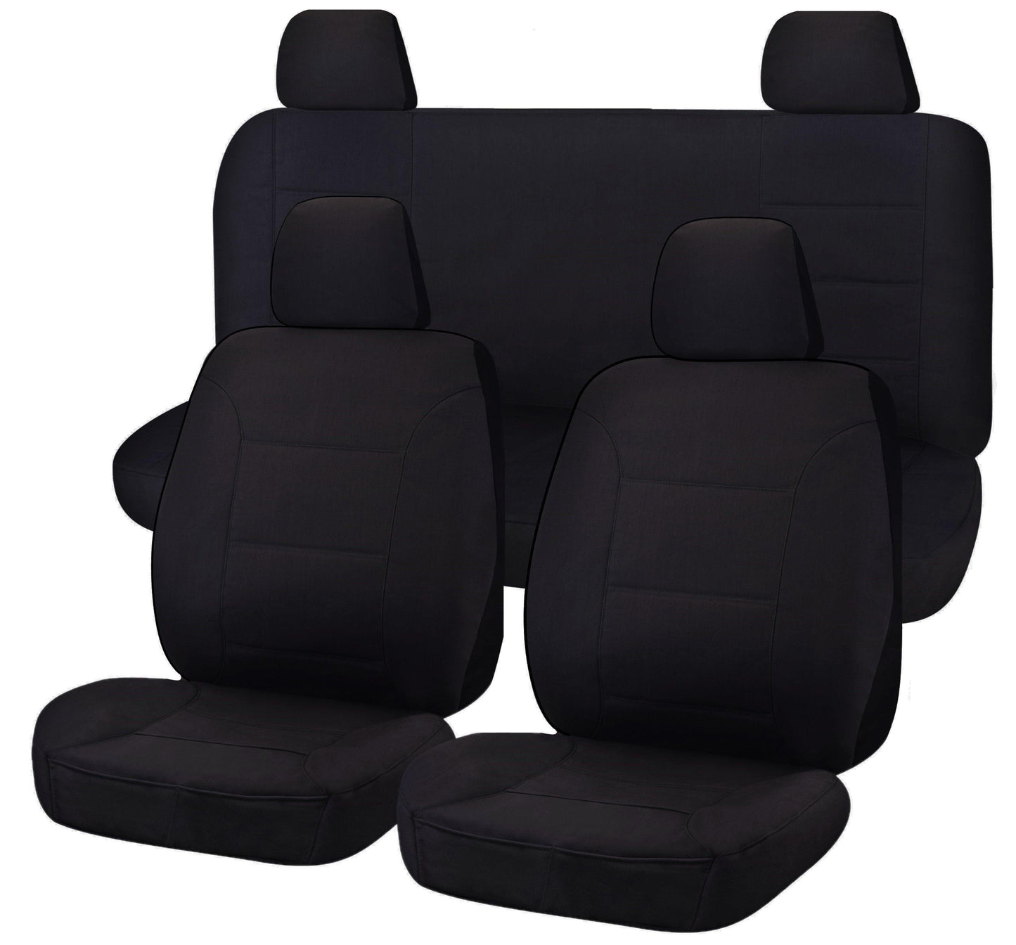 Seat Covers for NISSAN NAVARA D23 SERIES 3 NP300 11/2017 - 11/2020 DUAL CAB FR BLACK ALL TERRAIN.