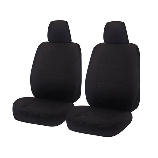 Seat Covers for ISUZU D-MAX 06/2012 - 06/2020 DUAL CAB CHASSIS UTILITY FRONT 2X BUCKETS BLACK CHALLENGER.