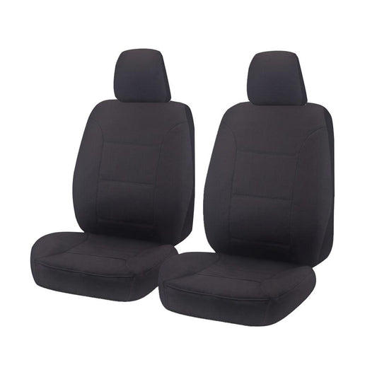 Seat Covers for TOYOTA LANDCRUISER 70 SERIES VDJ 05/2008 - ON SINGLE / DUAL CAB FRONT 2X BUCKETS CHARCOAL CHALLENGER.