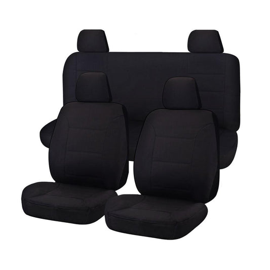 Seat Covers for NISSAN NAVARA D23 SERIES 3 NP300 11/2017 -11/ 2020 DUAL CAB FR BLACK CHALLENGER.