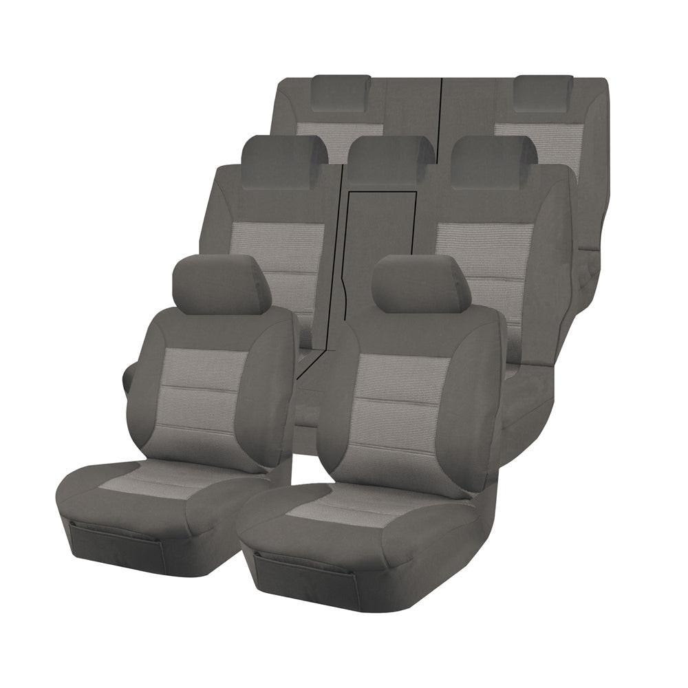 Seat Covers for MITSUBISHI OUTLANDER ZJ.ZK.ZL SERIES 11/2012 - 07/2021 4X4 SUV/WAGON 7 SEATERS FMR GREY PREMIUM.