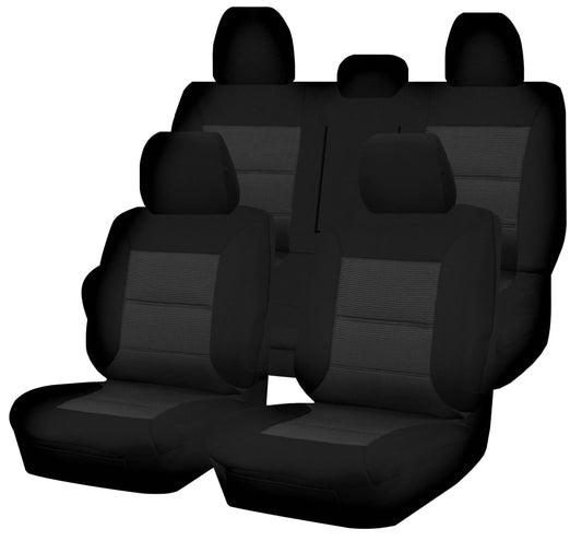 Seat Covers for MITSUBISHI TRITON FR MQ SERIES 01/2015 - ON DUAL CAB UTILITY FR BLACK PREMIUM.