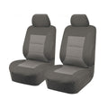 Seat Covers for MITSUBISHI TRITON MQ SERIES 01/2015 - ON DUAL / CLUB CAB UTILITY FRONT 2X BUCKETS GREY PREMIUM.
