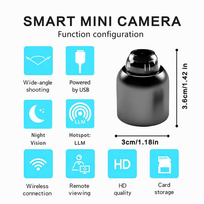 3pcs Mini Wireless Surveillance Camera with 2.4G WiFi, HD 1080P, Supports 64GB Cards, Night Vision, Audio, USB Power, Remote View, Wide-angle, Easy To Carry, for Home, Pet, Bedroom, Black Fridays.ï¼Optional monitoring card setï¼.