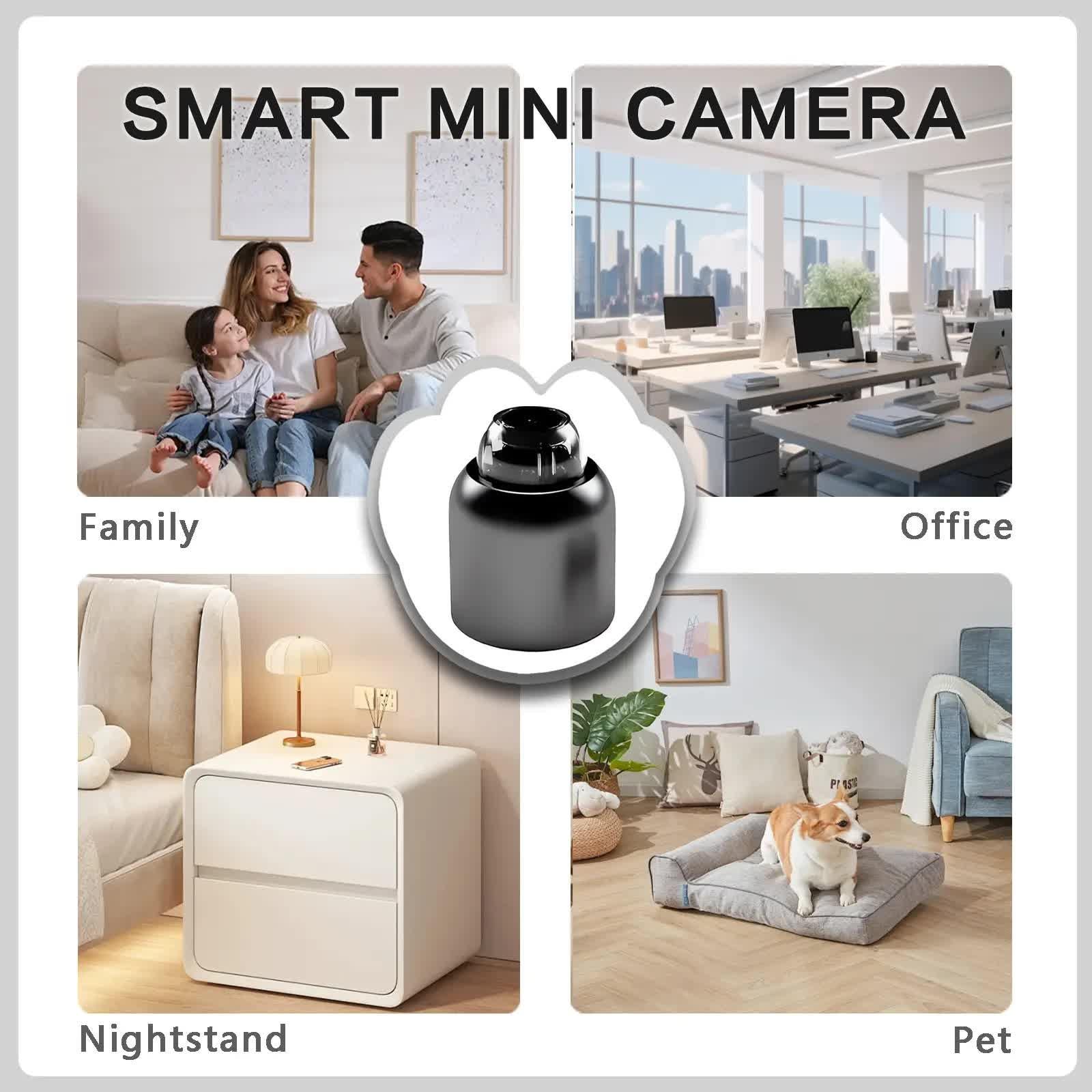 3pcs Mini Wireless Surveillance Camera with 2.4G WiFi, HD 1080P, Supports 64GB Cards, Night Vision, Audio, USB Power, Remote View, Wide-angle, Easy To Carry, for Home, Pet, Bedroom, Black Fridays.ï¼Optional monitoring card setï¼.