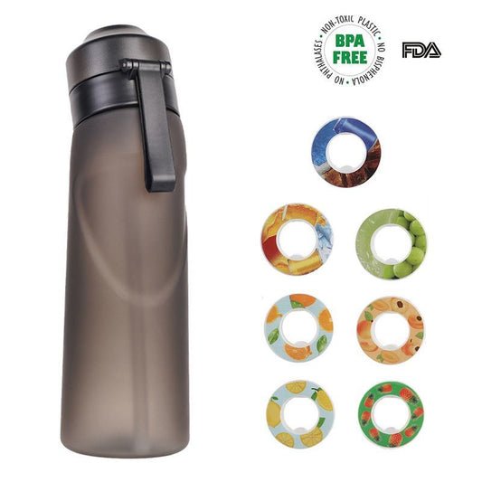 0 Sugar 0 Calorie Scented Water Bottle Matte Black 7 Rings