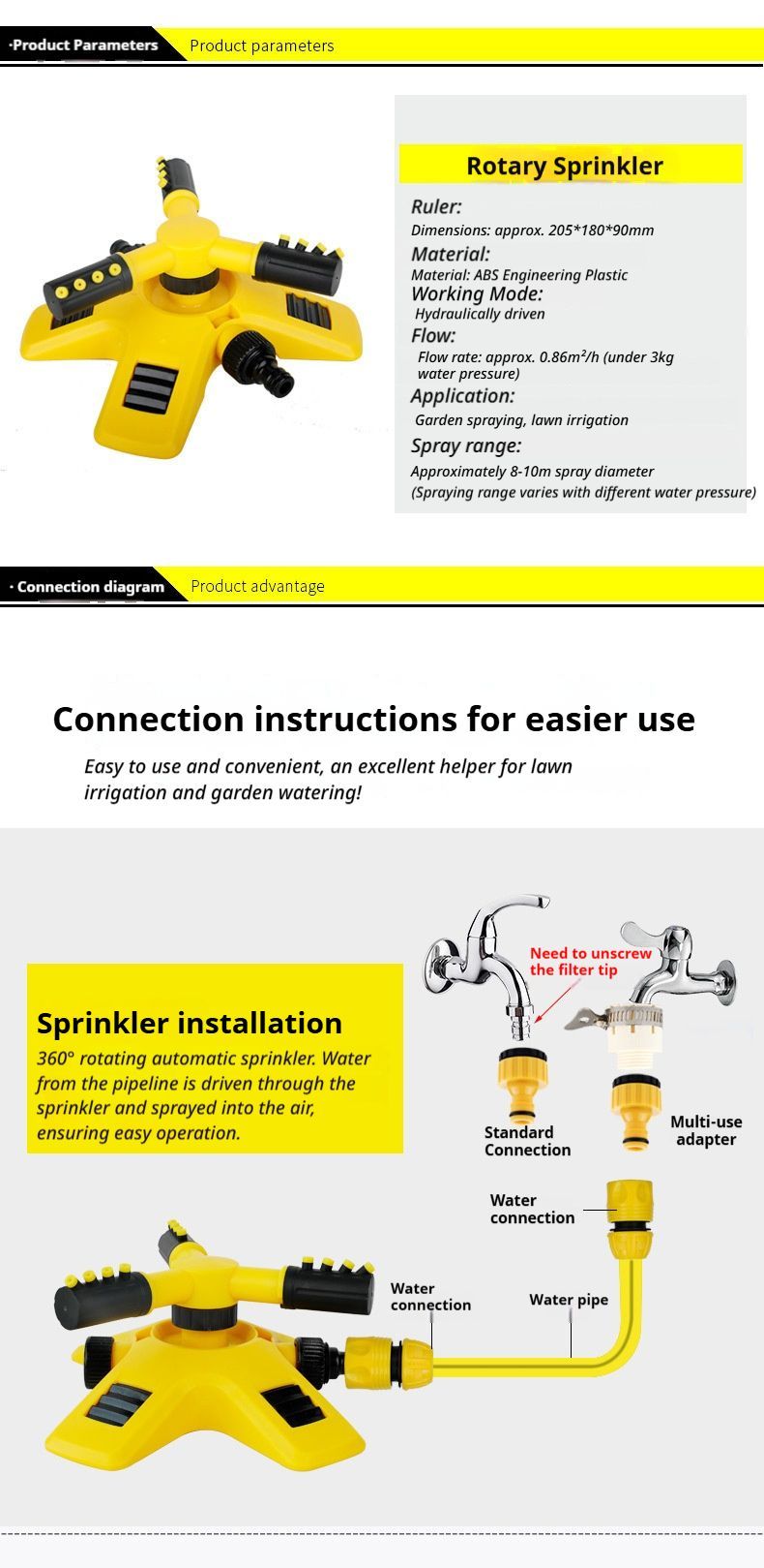 1SetSprinkler(Base+Trident)-Yellow