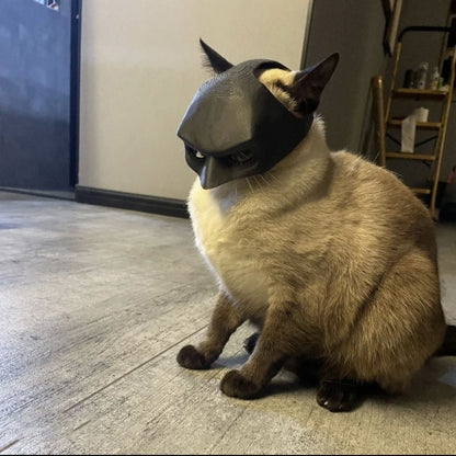 3D printed Black Batman Hood for Kittens Small