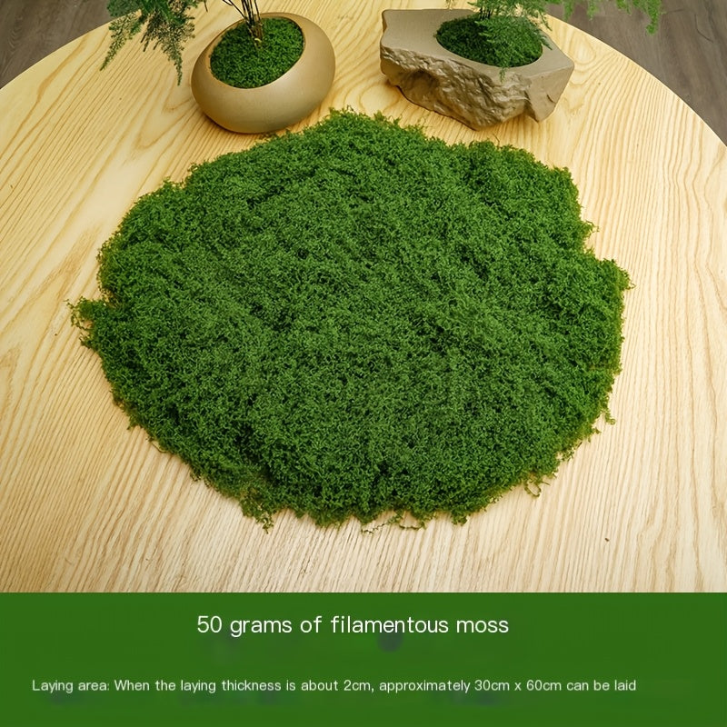 diy artificial moss lawn-Dark Green Filamentous Moss 100g