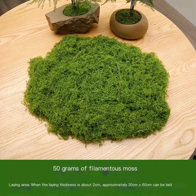 diy artificial moss lawn-Dark Green Filamentous Moss 100g