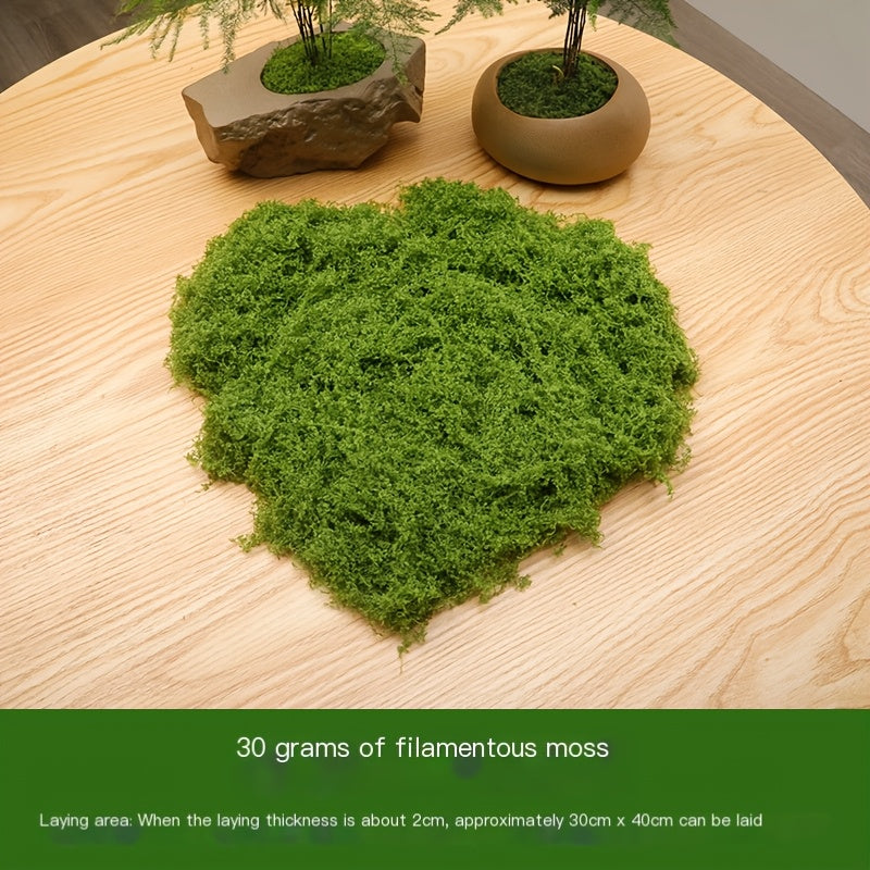 diy artificial moss lawn-Dark Green Filamentous Moss 100g