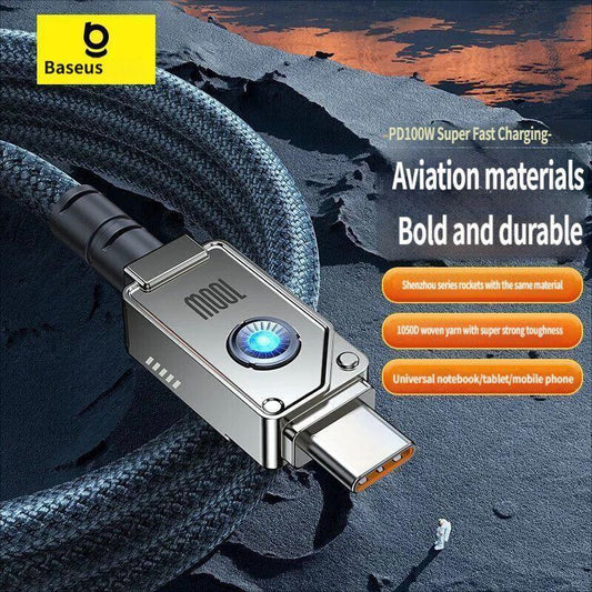 Fast charging data cable CtoC 100w 1m-Black.