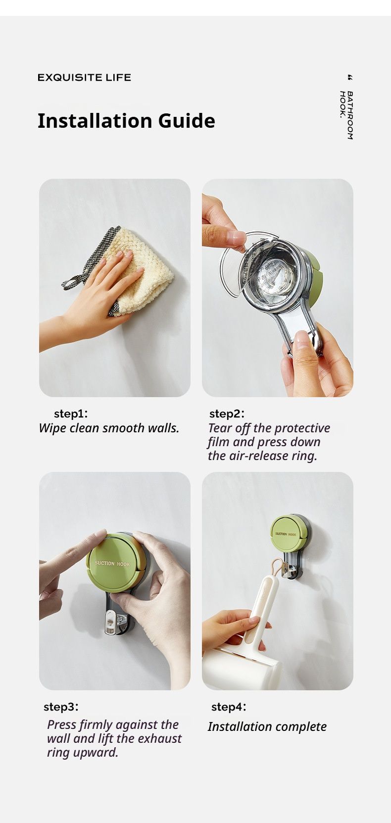 green Suction cup hook