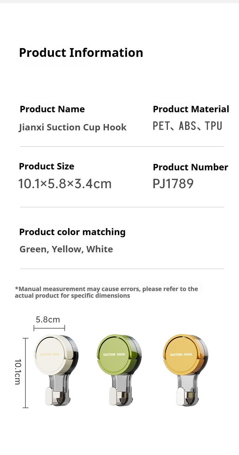 green Suction cup hook