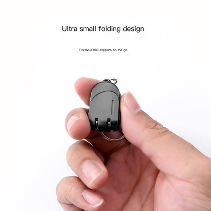 So he carried folding nail clippers-Black Mini cat and Keychain