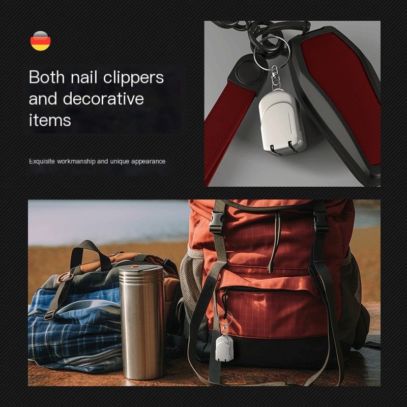 So he carried folding nail clippers-Black Mini cat and Keychain