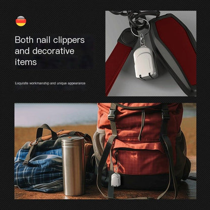 So he carried folding nail clippers-Black Mini cat and Keychain