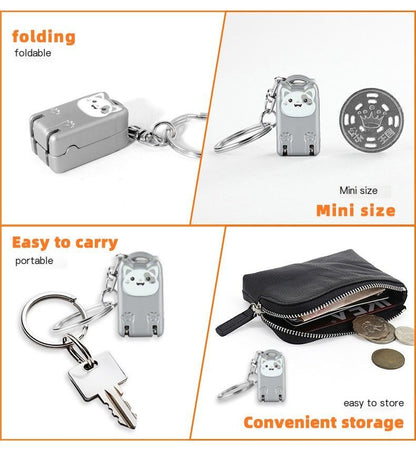 So he carried folding nail clippers-Black Mini cat and Keychain