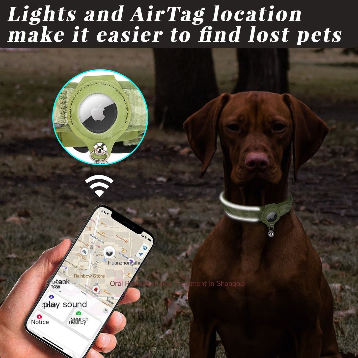 Pet positioning collar-Camo Green 1Pair1-M-without locator