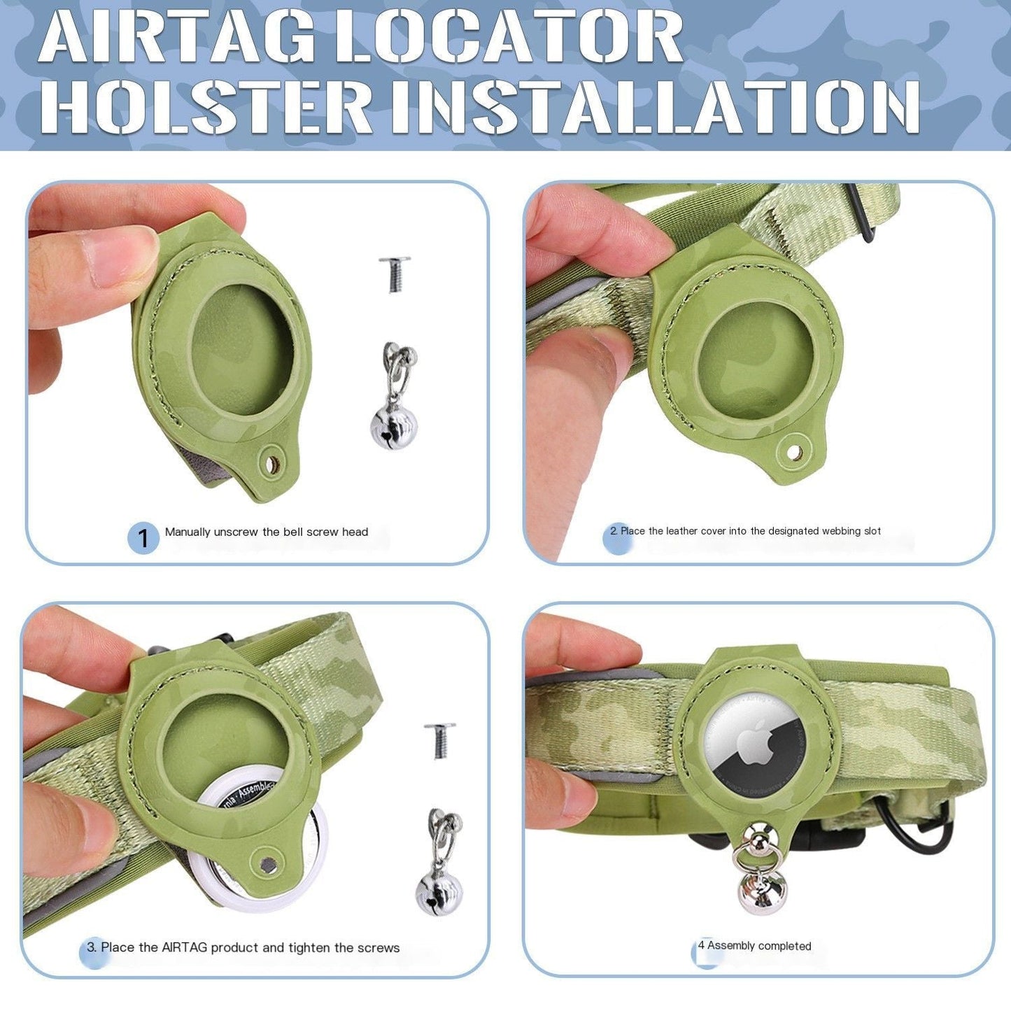 Pet positioning collar-Camo Green 1Pair1-M-without locator
